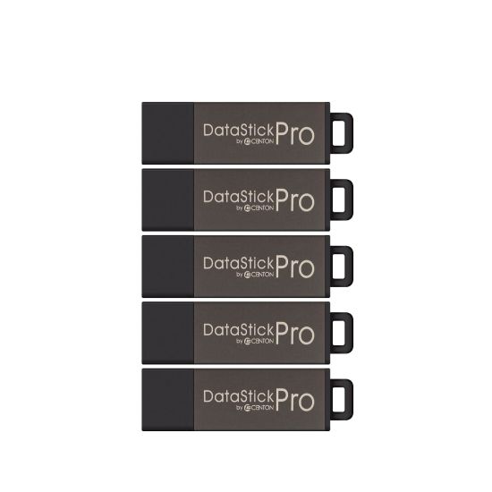 Picture of Centon DataStick Pro USB Flash Drives, USB 2.0, 8GB, Gray, Pack Of 5, S1-U2P5-8-5B