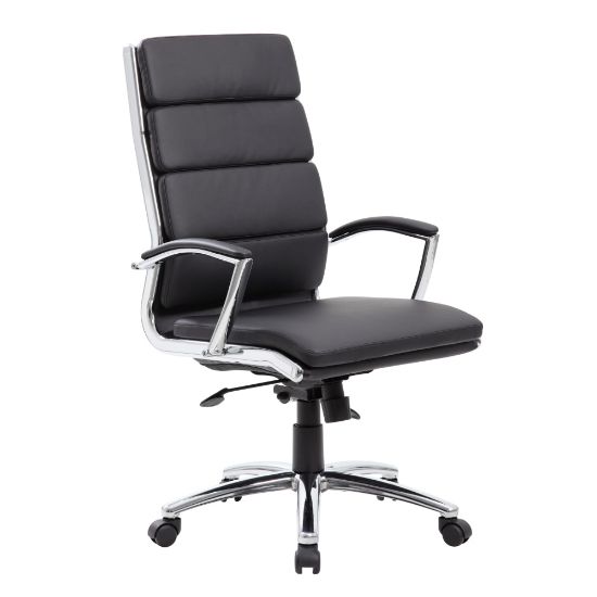 Picture of Boss Office Products Vinyl High-Back Chair, Black/Chrome