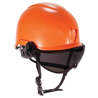 Picture of Ergodyne Skullerz 8974V Anti-Fog Class E Safety Helmet With Visor Kit, Smoke Lens, Orange