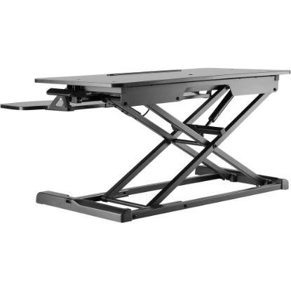 Picture of Amer Mounts Sit-Stand Integrated Desk Workstation - 33.07 lb Load Capacity - 19.7in Height x 24.2in Width - Desktop - Chipboard, Steel, Plastic - Black