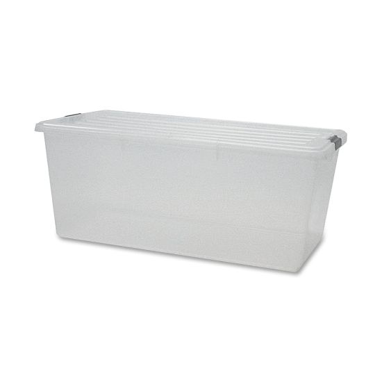 Picture of Iris Storage Boxes With Lift-Off Lids, 33 1/2in x 17 3/16in x 13in, Clear, Case Of 4