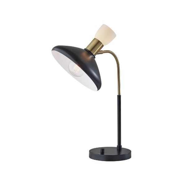 Picture of Adesso Patrick Desk Lamp, 21inH, Black/Frosted Shade/Black/Brass Base