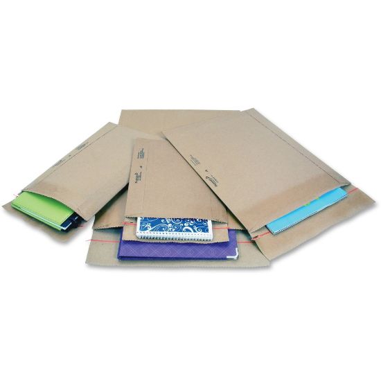 Picture of Jiffy Mailer Jiffy Rigi Bag Mailers - Shipping - #1 - 7 1/4in Width x 10 1/2in Length - Self-sealing - Kraft, Fiberboard - 250 / Carton - Natural Kraft