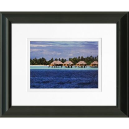 Picture of Timeless Frames Addison Framed Coastal Artwork, 8in x 10in, Black, Bora Bora Bungalows