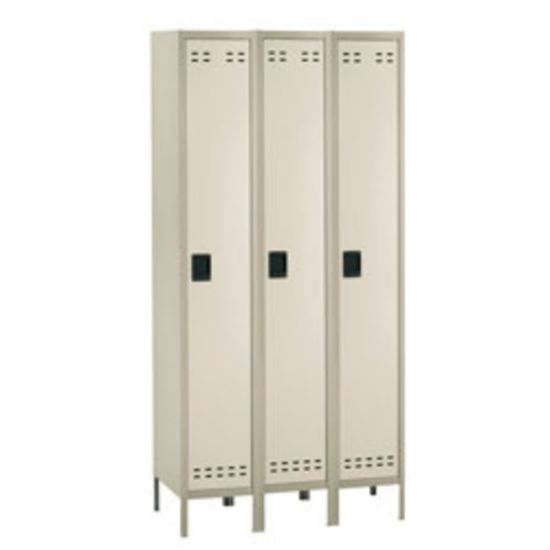 Picture of Safco Storage Lockers, Single-Tier, Bank Of 3, Tan