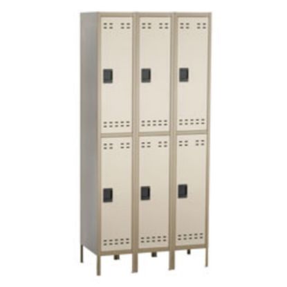 Picture of Safco Storage Lockers, Double-Tier, Bank Of 3, Tan