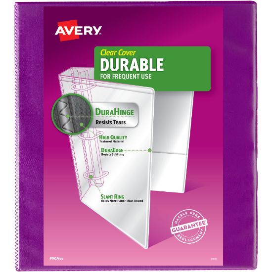 Picture of Avery Durable View 3-Ring Binder, 1in Slant Rings, Purple