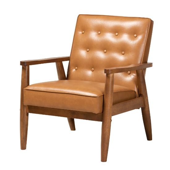 Picture of Baxton Studio Sorrento Lounge Chair, Tan