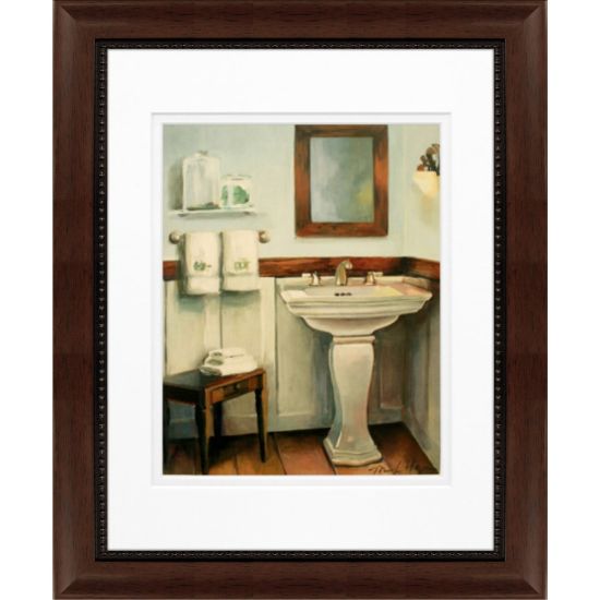 Picture of Timeless Frames Clayton Framed Bath Artwork, 11in x 14in, Brown, Cottage Sink With Cherry Wood