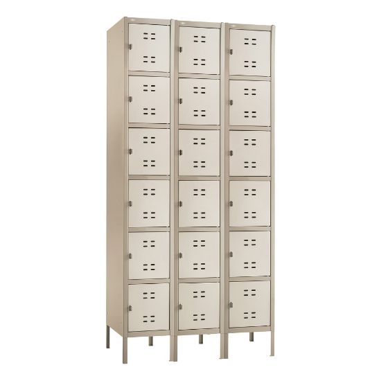 Picture of Safco Storage Lockers, 6-Box, Bank Of 3 Lockers, Tan