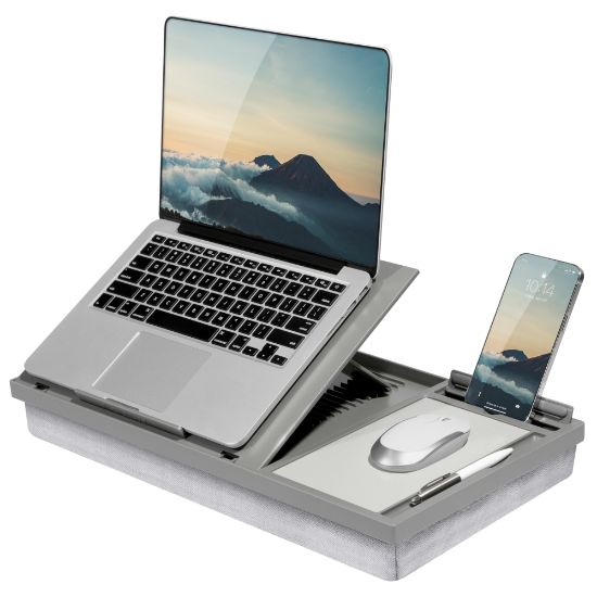 Picture of LapGear Ergo Pro Lap Desk, 3-1/8in x 20-1/2in x 10-1/2in, Gray Herringbone