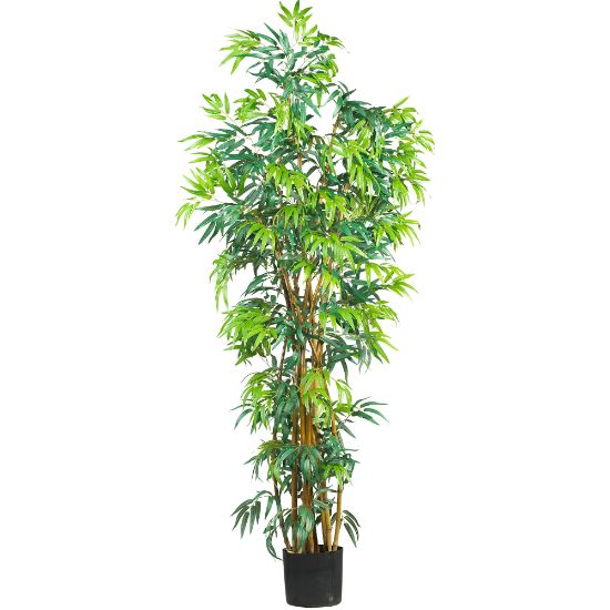 Picture of Nearly Natural 6ftH Silk Curved Bamboo Tree With Pot, Green