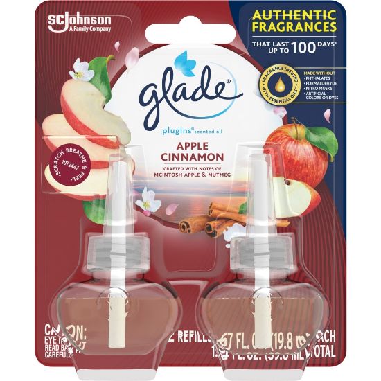 Picture of Glade PlugIns Scented Oil Refill, 1.3 Oz, Apple/Cinnamon, Packs Of 2