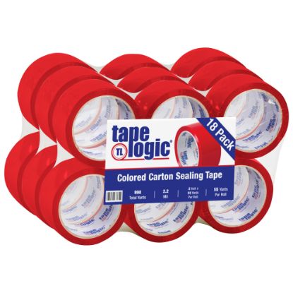 Picture of Tape Logic Carton-Sealing Tape, 3in Core, 2in x 55 Yd., Red, Pack Of 18