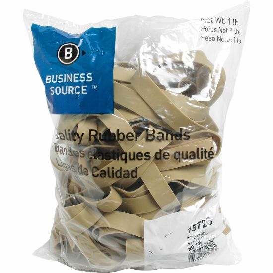 Picture of Business Source Quality Rubber Bands - Size: #105 - 5in Length x 0.6in Width - Sustainable - 60 / Pack - Rubber - Crepe