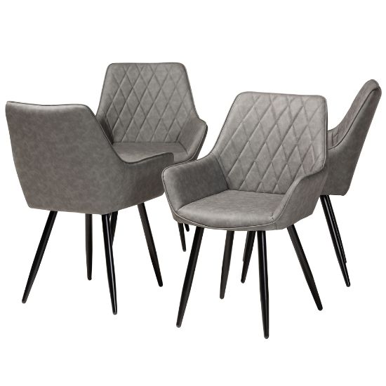 Picture of Baxton Studio Astrid Dining Chairs, Gray/Black, Set Of 4 Chairs