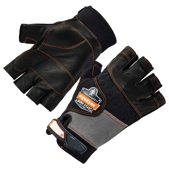 Picture of Ergodyne ProFlex 901 Half-Finger Leather Impact Gloves, XXL, Black