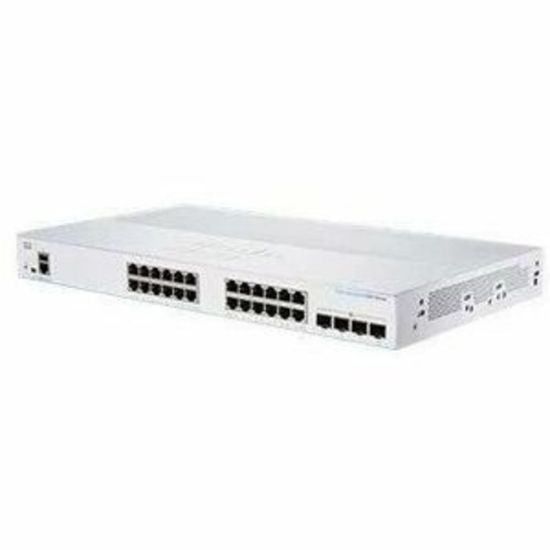 Picture of Cisco 350 CBS350-24T-4G Ethernet Switch - 28 Ports - Manageable - 2 Layer Supported - Modular - 4 SFP Slots - 25.63 W Power Consumption - Optical Fiber, Twisted Pair - Rack-mountable - Lifetime Limited Warranty