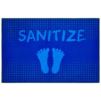 Picture of Carpets for Kids KID$Value Rugs Blue Feet Stand Here To Sanitize Activity Rug, 3ft x 4 1/2ft , Blue