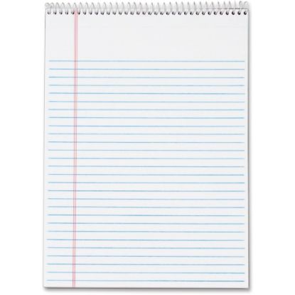 Picture of TOPS Docket Wirebound Legal Writing Pads - Letter - 70 Sheets - Wire Bound - 0.34in Ruled - 16 lb Basis Weight - 8 1/2in x 11in - 11in x 8.5in - White Paper - Perforated, Hard Cover, Stiff-back, Spiral Lock - 3 / Pack