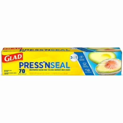 Picture of Glad PressN Seal Food Plastic Wrap - 11.80in Width x 71.10 ft Length - Durable, Freezer Safe, Microwave Safe, Cutting Edge - Plastic - Clear - 1Each