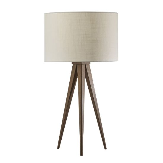 Picture of Adesso Director Table Lamp, 26-1/4inH, Off-White Shade/Rosewood Base