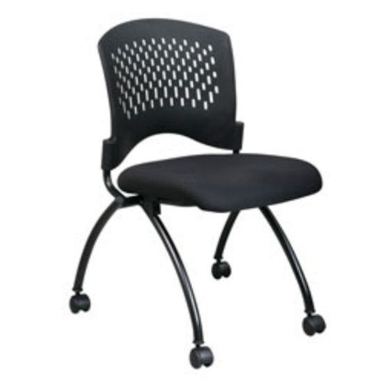 Picture of Office Star Folding Chair With Casters, Black