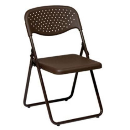 Picture of Office Star Stackable Folding Chairs, Mocha, Set Of 4