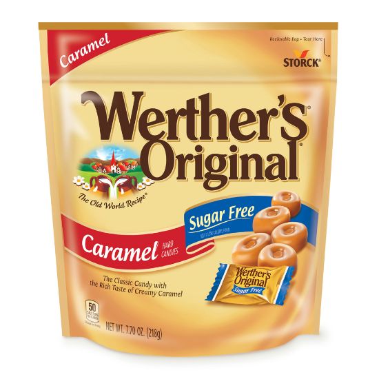 Picture of Werthers Original Sugar-Free Caramel Hard Candies, 7.7 Oz, Pack Of 2 Bags