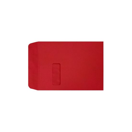 Picture of LUX #9 1/2 Open-End Window Envelopes, Top Left Window, Self-Adhesive, Ruby Red, Pack Of 50