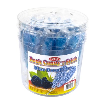 Picture of Espeez Rock Candy Sticks, Royal Blue Raspberry, Pack Of 36