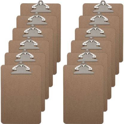 Picture of Business Source Standard Clipboards, 5in x 8in, Brown, Set Of 12 Clipboards