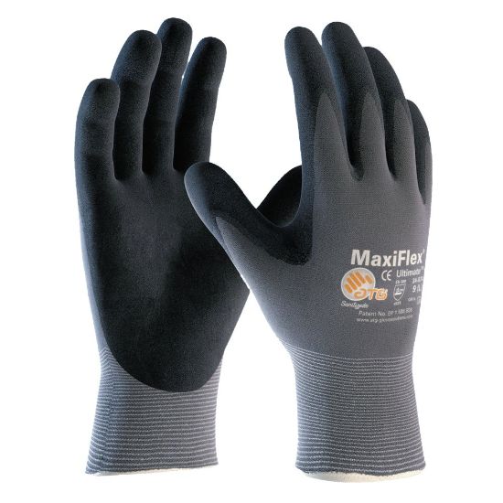 Picture of Bouton MaxiFlex Ultimate Nitrile Gloves, Large, Black/Gray, Pack Of 12 Pairs