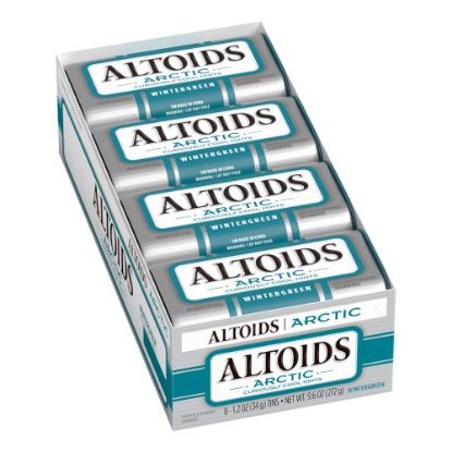 Picture of Altoids Curiously Strong Mints, Arctic Wintergreen, 1.2 Oz, Pack Of 8 Tins