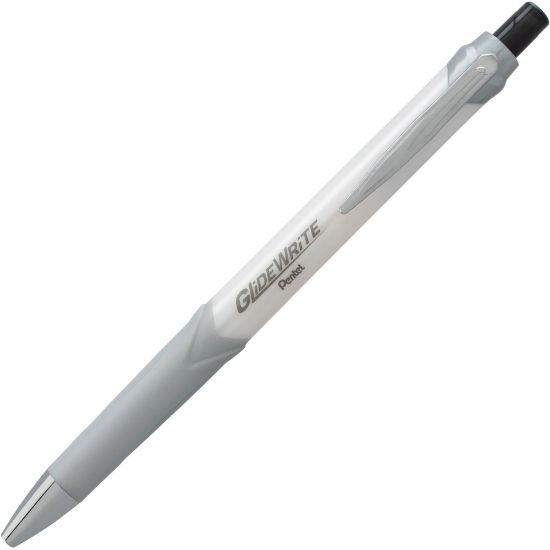 Picture of Pentel GlideWrite Signature 1.0mm Ballpoint Pen - 1 mm Pen Point Size - Black, White Gel-based Ink - 1 Dozen