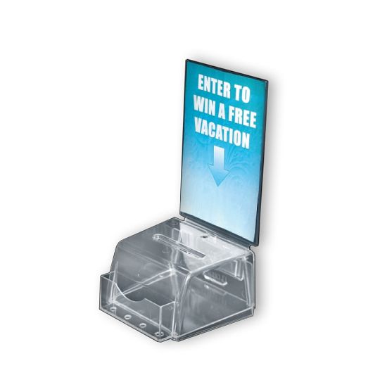 Picture of Azar Displays Plastic Suggestion Box, Molded, Small, 3 1/2inH x 5 1/2inW x 5inD, Clear