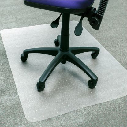 Picture of Floortex Advantagemat Plus APET Rectangular for Low/Standard Pile Carpets - 46in x 60in - 60in Length x 46in Width x 0.087in Depth x 0.087in Thickness - Rectangular - Amorphous Polyethylene Terephthalate (APET) - Clear - 1Each - TAA Compliant