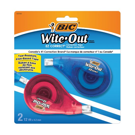 Picture of BIC Wite-Out Brand EZ Correct Correction Tape, 472in, White, Pack Of 2