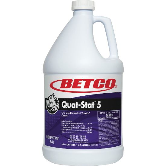 Picture of Betco Quat-Stat 5 Disinfectant Gallon - Concentrate Liquid - 128 fl oz (4 quart) - Lavender Scent - 1 Each - Purple