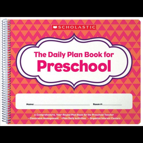 Picture of Scholastic Daily Plan Book For Preschool, 2nd Edition, 12in x 9 1/2in, Pink