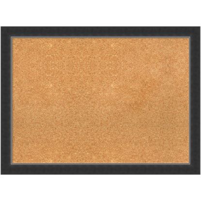 Picture of Amanti Art Cork Bulletin Board, 31in x 23in, Natural, Corvino Black Narrow Wood Frame