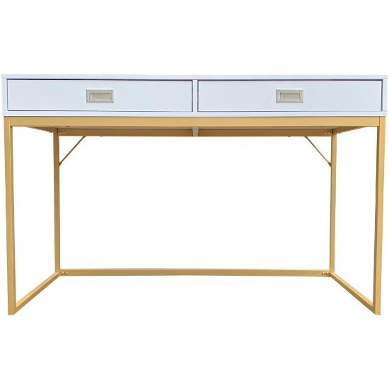 Picture of Ace Alma 20inW Student Desk, Grayish Blue/Gold