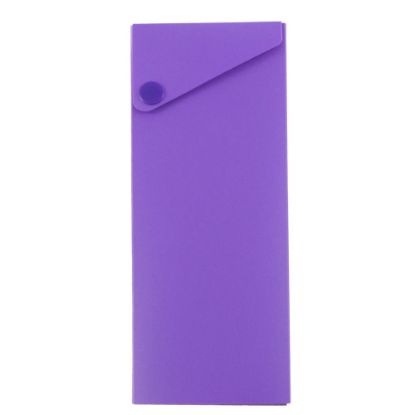 Picture of JAM Paper Plastic Slide Pencil Case, 7 3/4inH x 2 3/4inW x 1 1/8inD, Purple