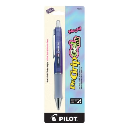 Picture of Pilot Dr. Grip Gel Rollerball Pen, Fine Point, 0.7 mm, Ultraviolet Barrel, Black Ink