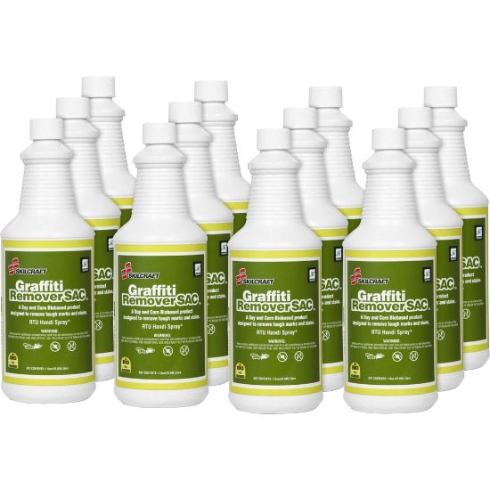 Picture of SKILCRAFT Graffiti Remover, 32 Oz Bottle, Box Of 12 (AbilityOne 7930-01-555-3382)