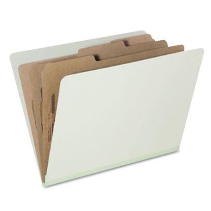 Picture of SKILCRAFT Pressboard Classification Folders, Letter Size, 8-Section, 30% Recycled, Pale Green, Pack of 10 (AbilityOne 7530-01-572-6207)