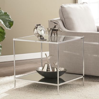 Picture of SEI Furniture Knox Glam Mirrored End Table, Square, Chrome