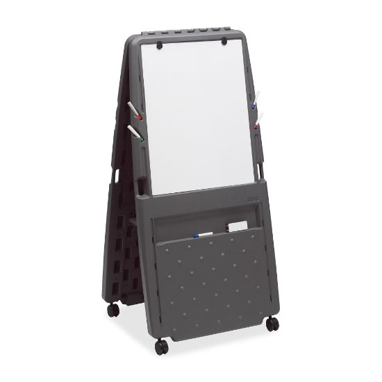 Picture of Iceberg Non-Magnetic Dry-Erase Whiteboard Presentation Easel, 34in x 27in, Metal Frame With Charcoal Finish