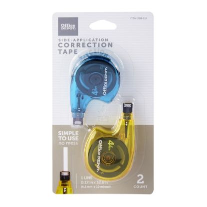 Picture of Office Depot Brand Correction Tape With Mini-Roller Head, 394in, White, Pack Of 2