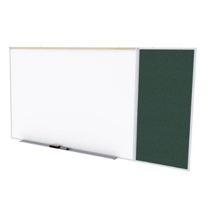 Picture of Ghent Combination Magnetic Dry-Erase Board, Porcelain, 48-1/2in x 96-5/8in, White, Silver Aluminum Frame